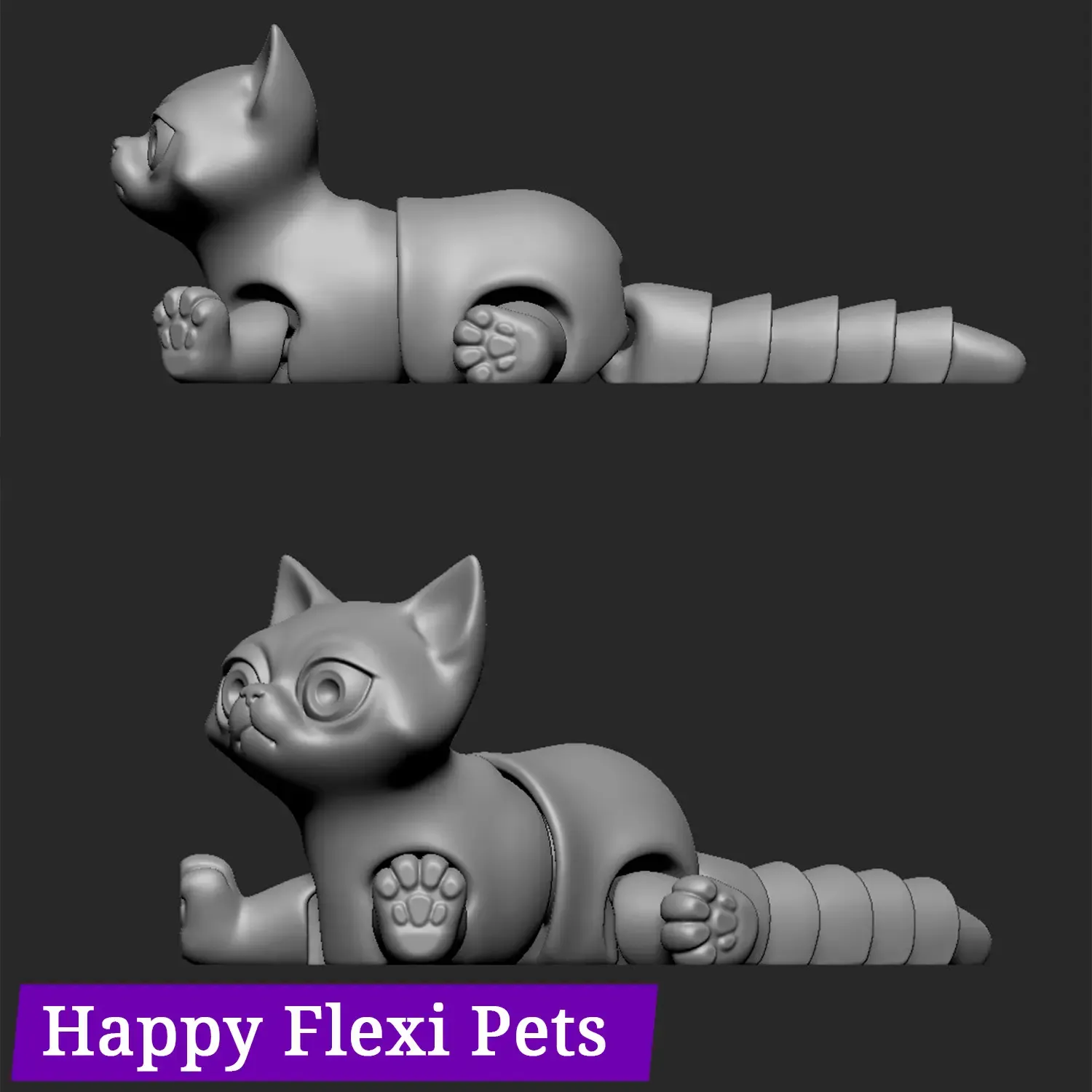 Busya the she cat print in place flexi toy