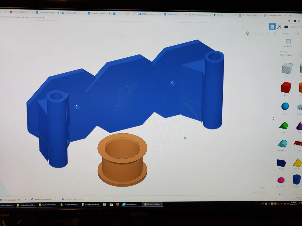 Universal Spool Holder (for Lack Enclosure or Desktop)