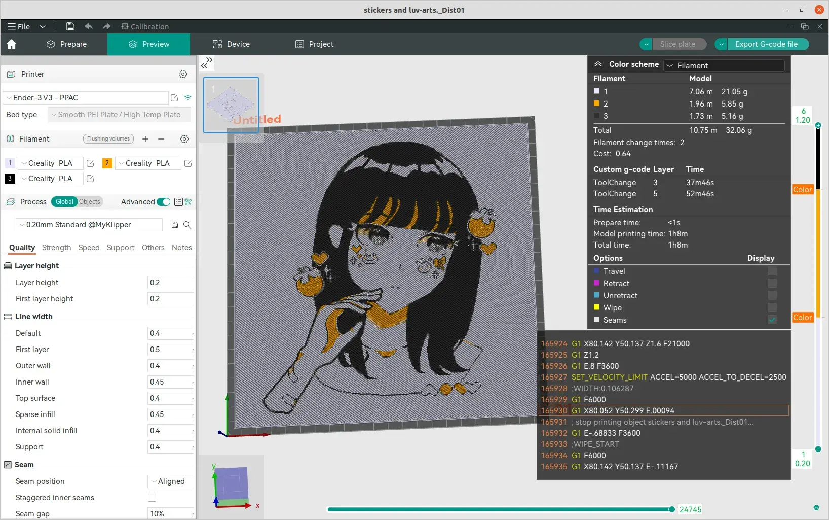 Stickers and luv, by arts.of.win, with 2 filament changes