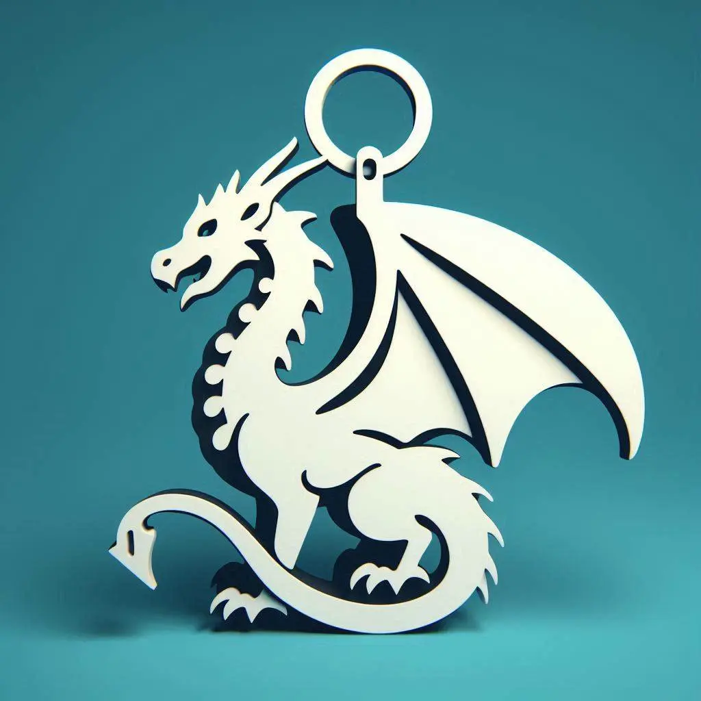 3D Printer Files | 3MF File | Minimalist Dragon Keychain | Creality Cloud