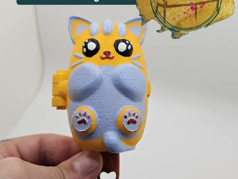 Recipiente de armazenamento em formato de gato, picolé kawaii