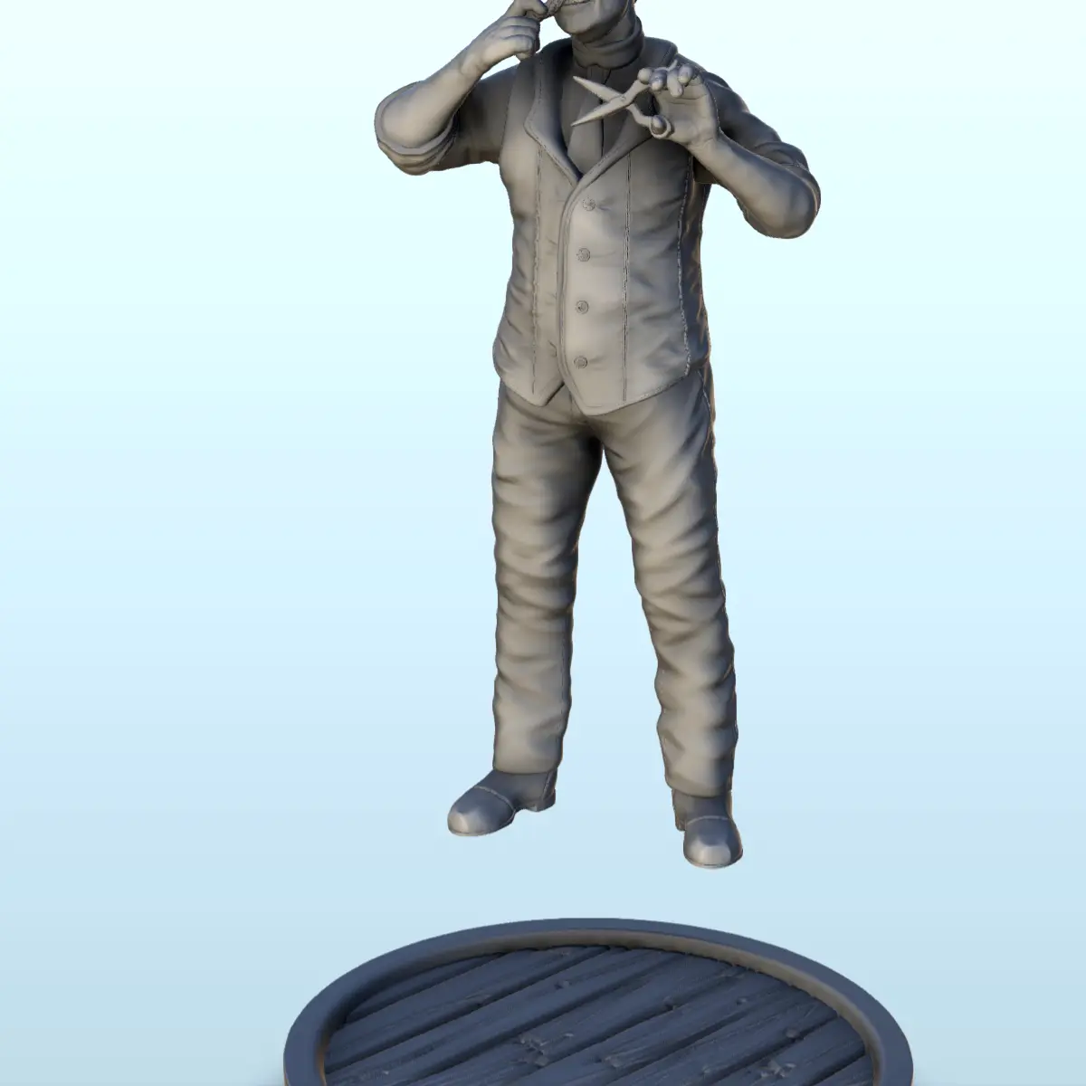 Barbero con tijeras (2) - Figura en miniatura del Viejo Oeste