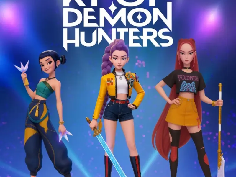 K-Pop Demon Hunters – 3 Character Figure Pack + 2 bases