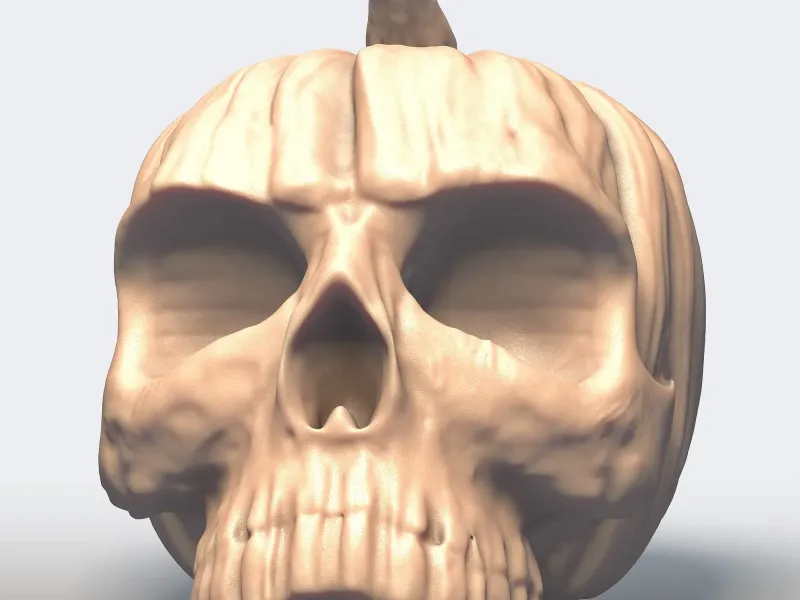 Pumpkin Skull Halloween 3D Model Printable STL