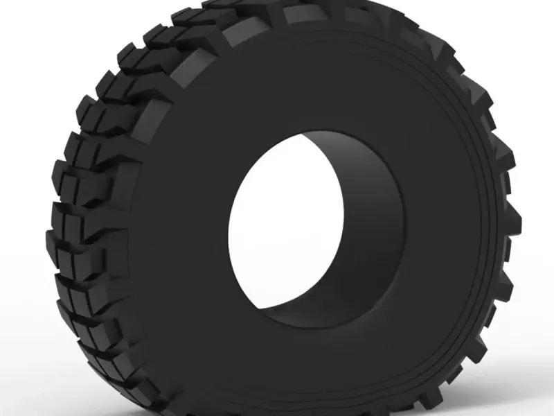 Military truck tire 5 deflated Scale 1:25