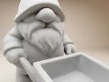 Chubby Garden Gnome with Wheelbarrow – 3D Printable Figurine-5
