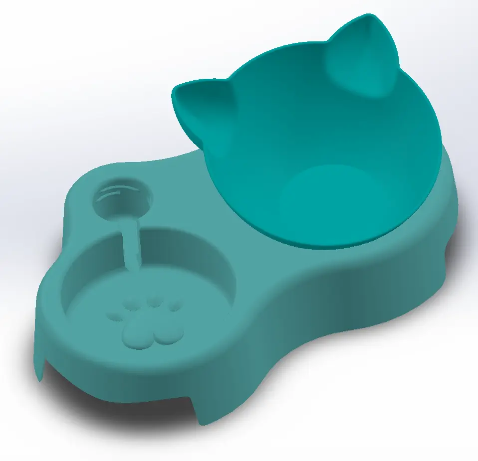 Cat bowl with drinker
