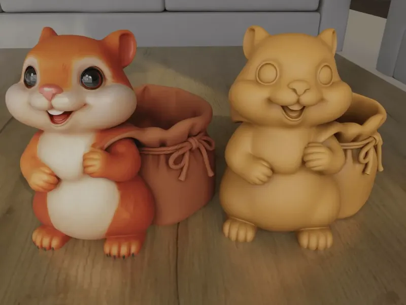 Cute Squirrel Planter STL 3D Printable Container