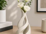 Flow Vortex Ribbon Vase - Modern Spiral Sculptural Planter-1