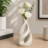 Flow Vortex Ribbon Vase - Modern Spiral Sculptural Planter