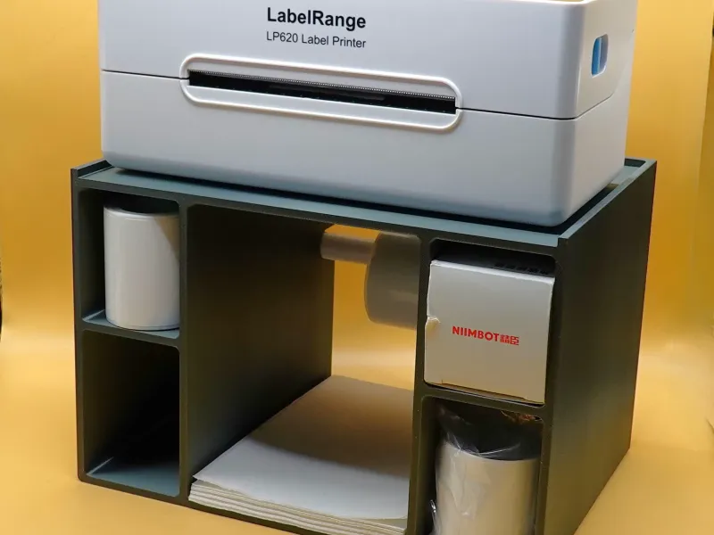 Universal Thermal Label Printer Stand Organizer