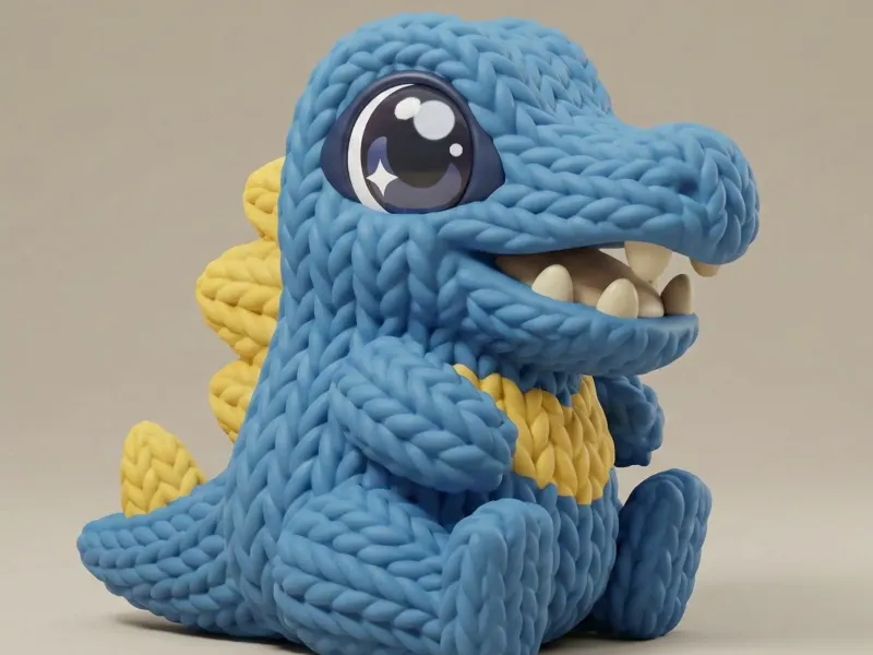 Knitted Totodile Fan Art