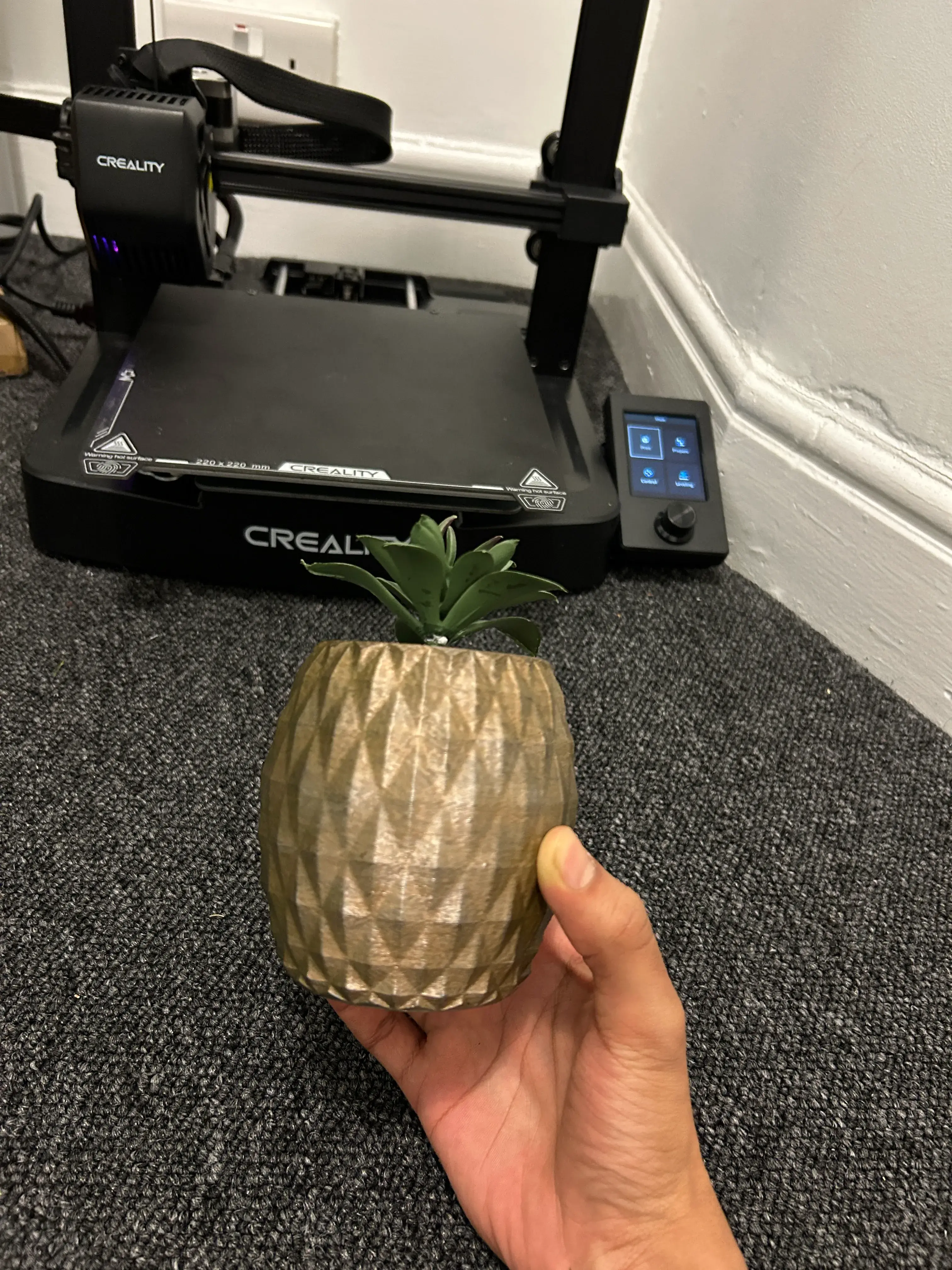 3D Printable Pineapple Planter with Hidden Compartment