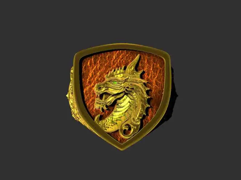Men's signet ring with dragon