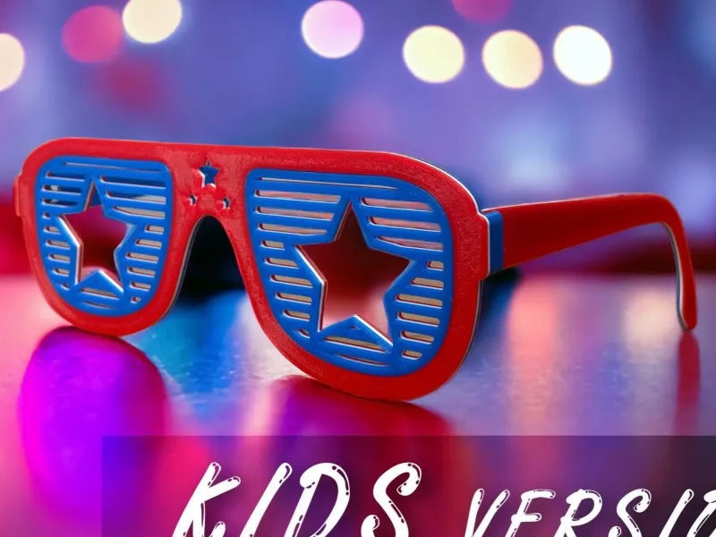Lunettes de fête édition Rouge Blanc Bleu (Version enfant)