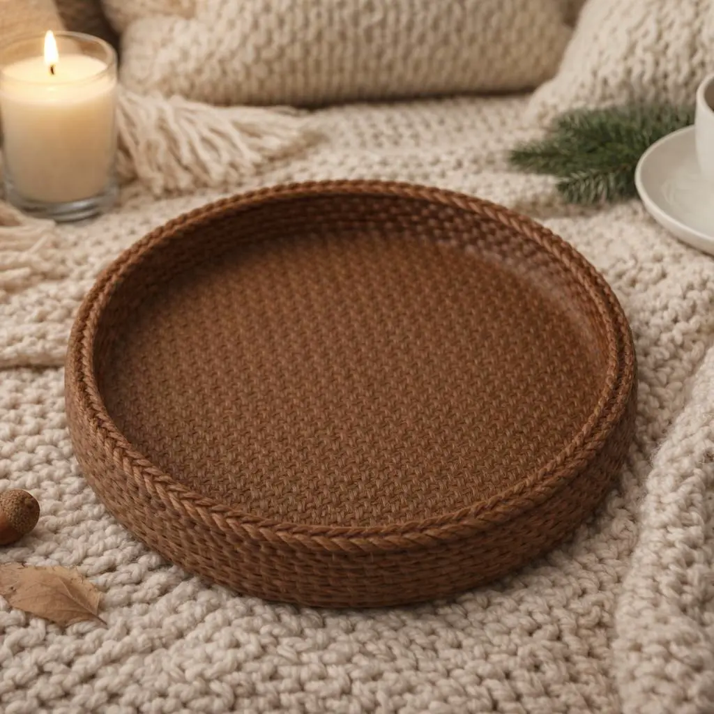 Knitted Texture Tray – Cozy Decorative Catchall