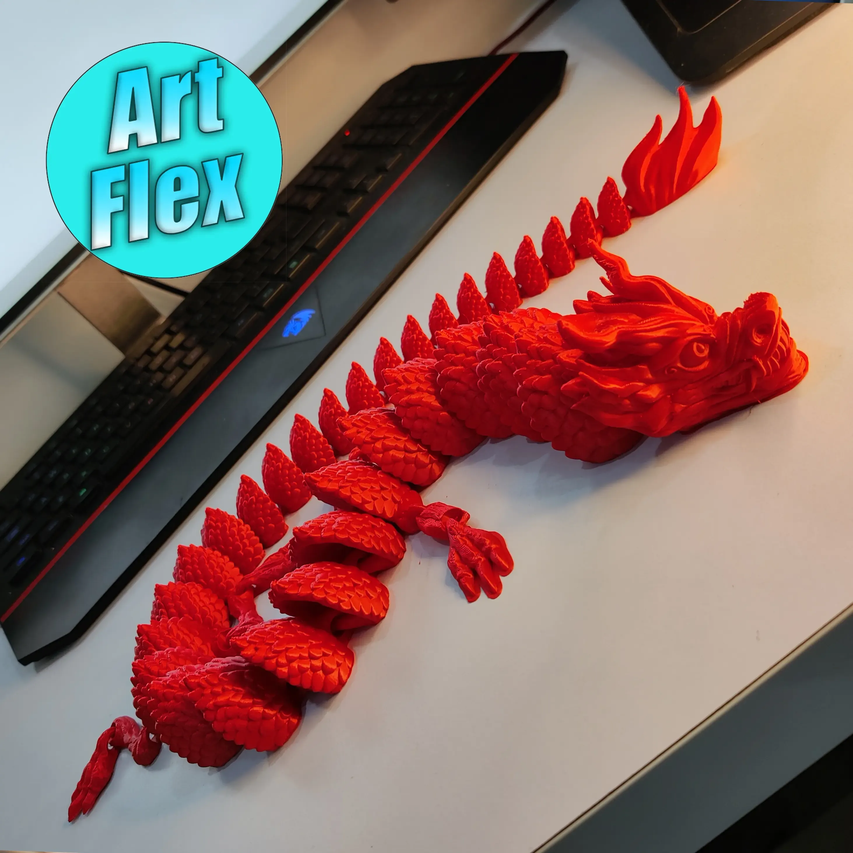 ARTICULATED FIRE-DRAGON PRINT IN PLACE