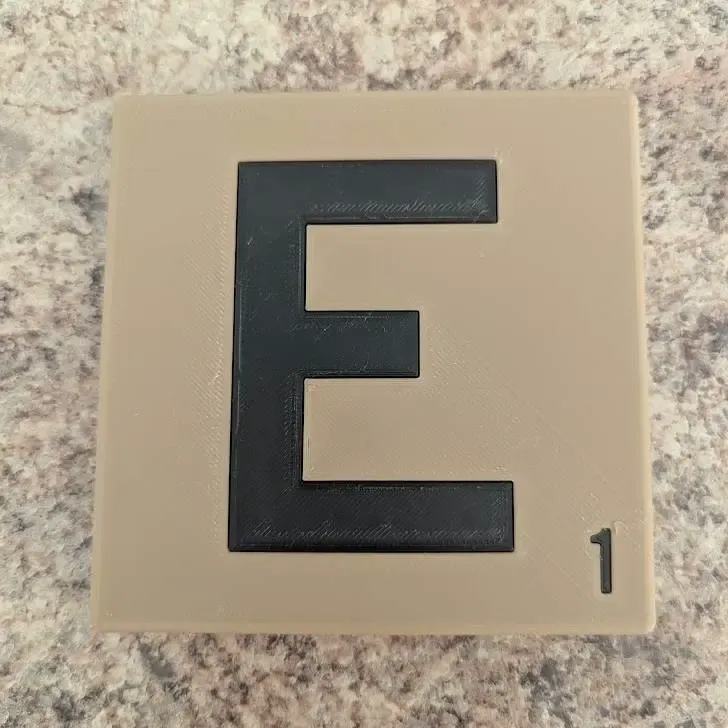 Letter E Scrabble Tile