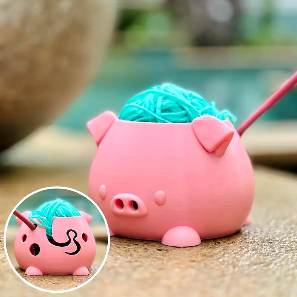Porta Hilos Cerdo para Tejer Crochet| Hobby| Regalo