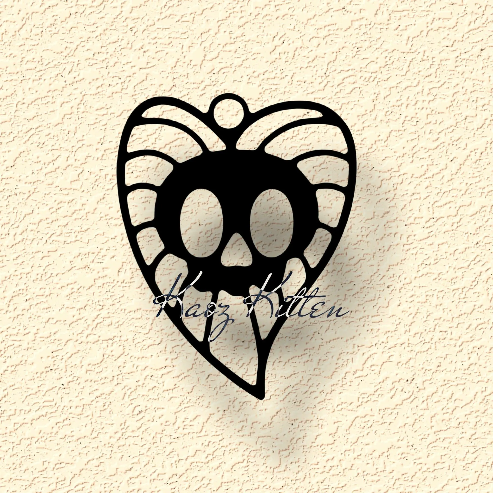 unique skull heart necklace keychain earring