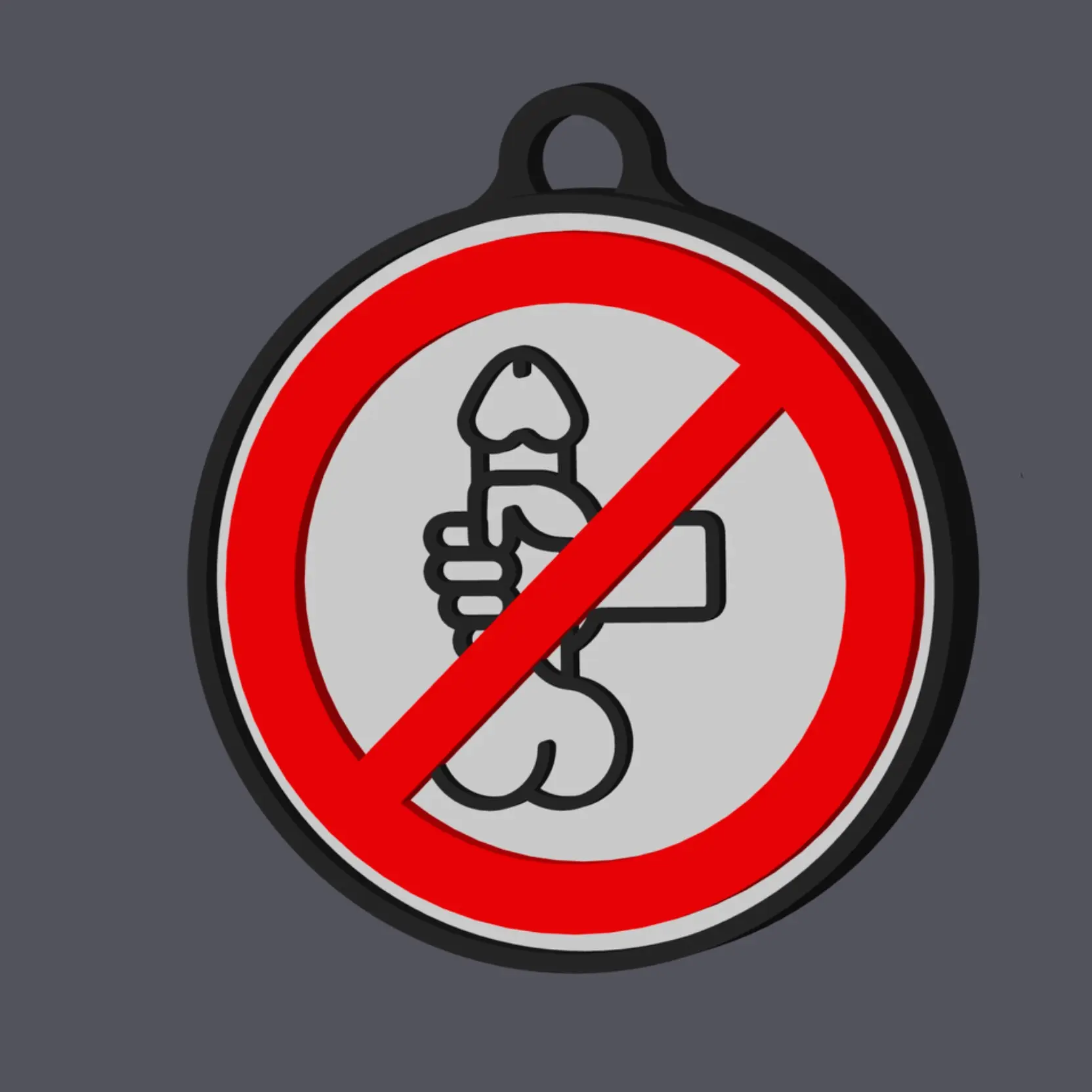 Handjob Forbidden - Traffic Sign v2 - Earring & Pendant