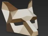 Low Poly Fox Mask 3D Model Geometric Animal STL for Cosplay-0