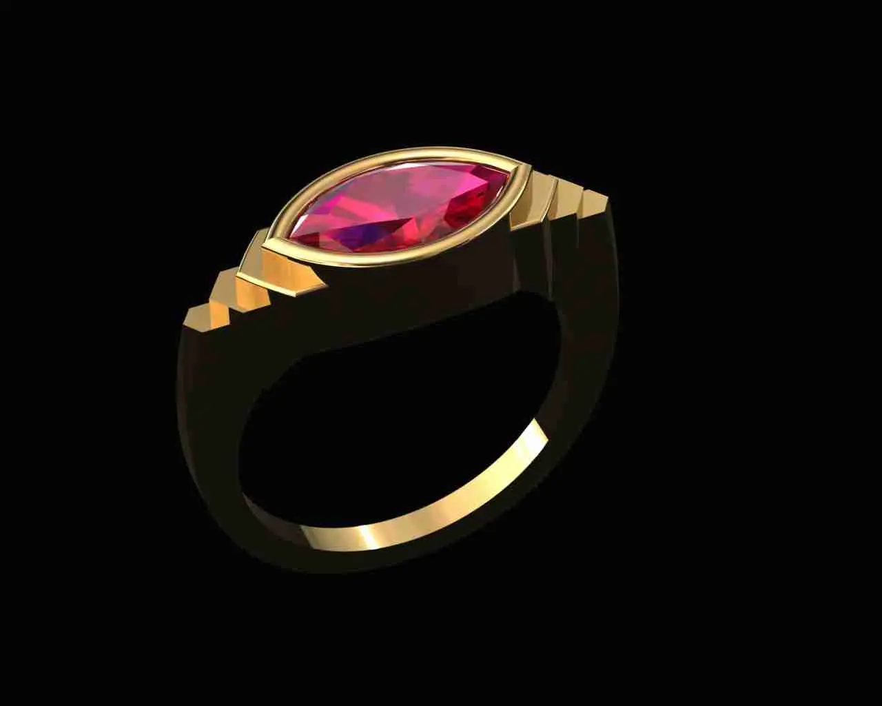 Marquise Diamantring (Rubinring)