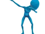 Blue Alien Dab Pose Figure 3D Model STL Printable-0