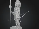 ネイティブアメリカンの戦士の像-1