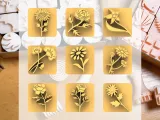 Ceramic Clay Stamp Set – Flowers 2 (9 Stamps, 20 mm)-0