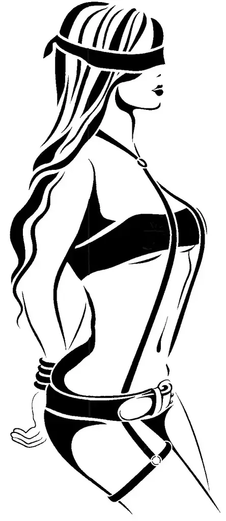 Blindfold girl stencil