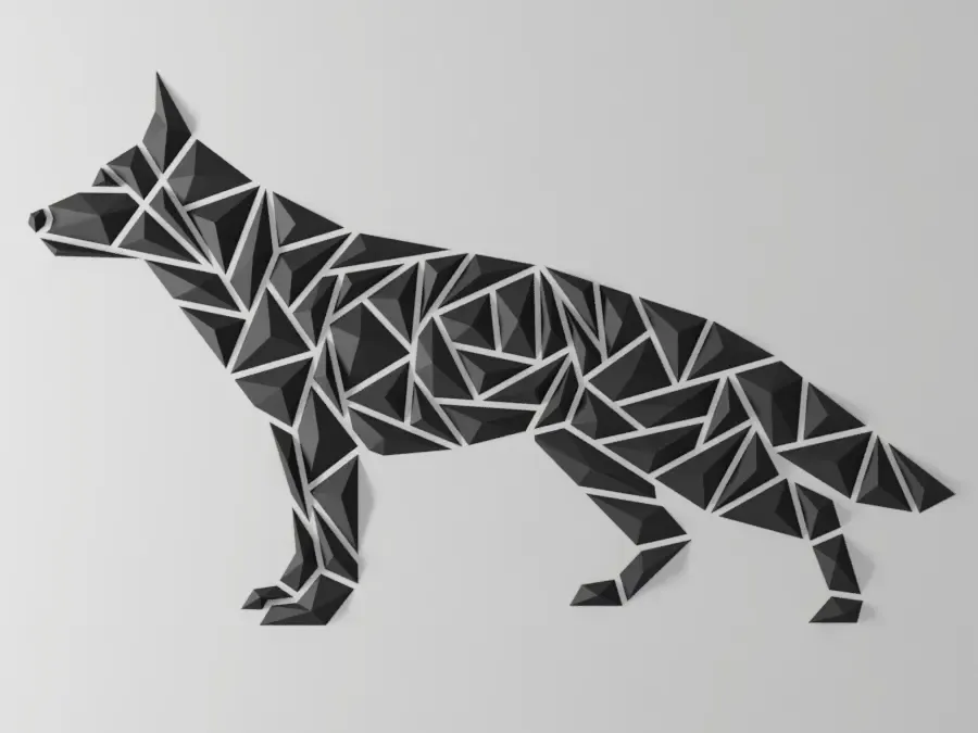 Geometric dog wall art - “German shepherd style”