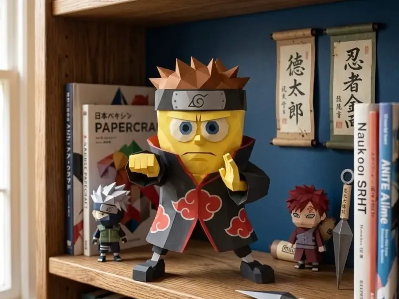 Bob esponja X Naruto papelcraft 