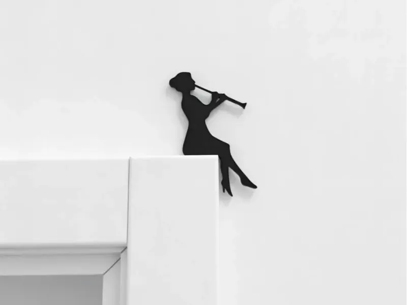 Flute Player Silhouette - Door Frame