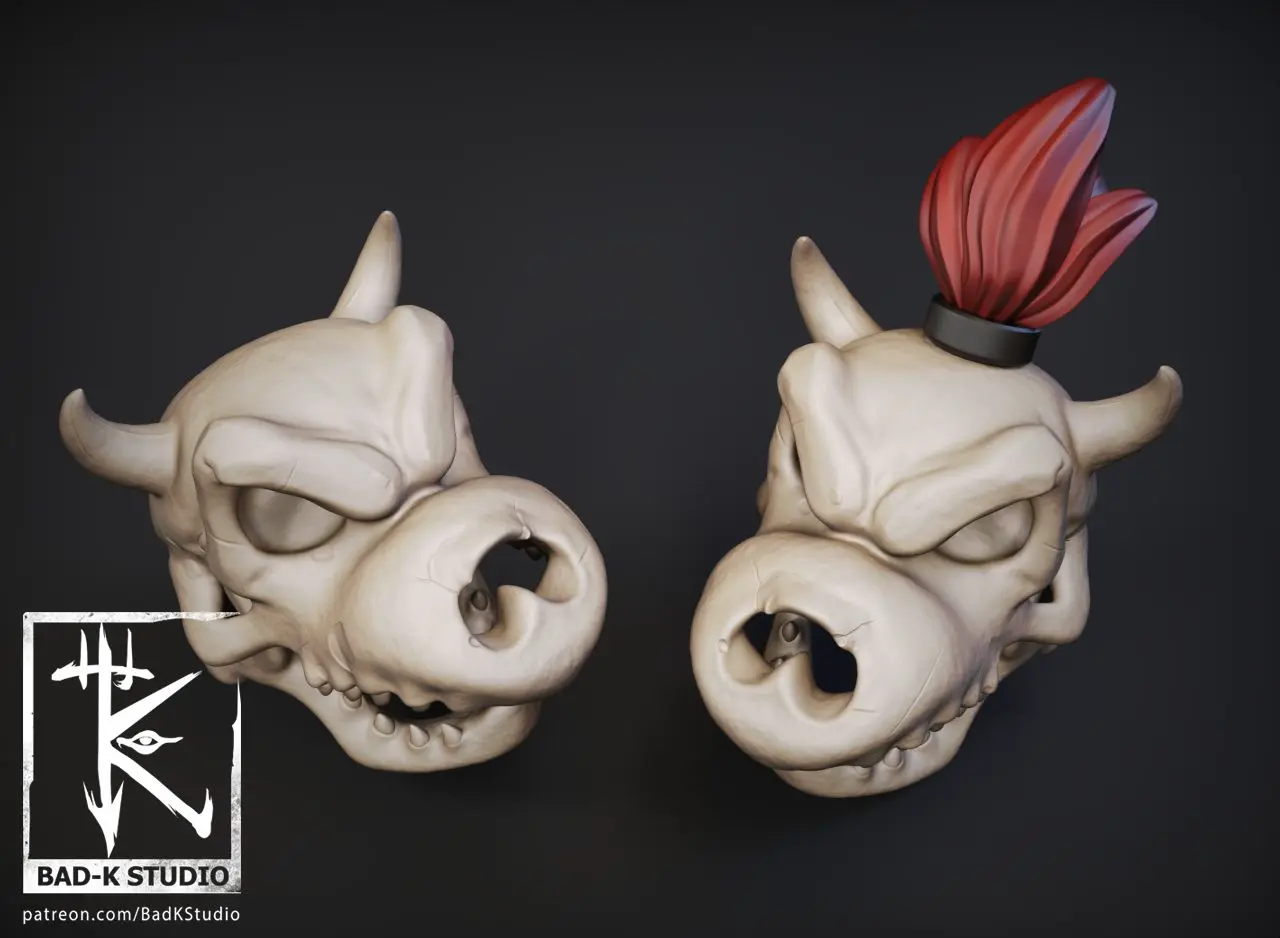 Bowser skull Super Mario 3D printing model