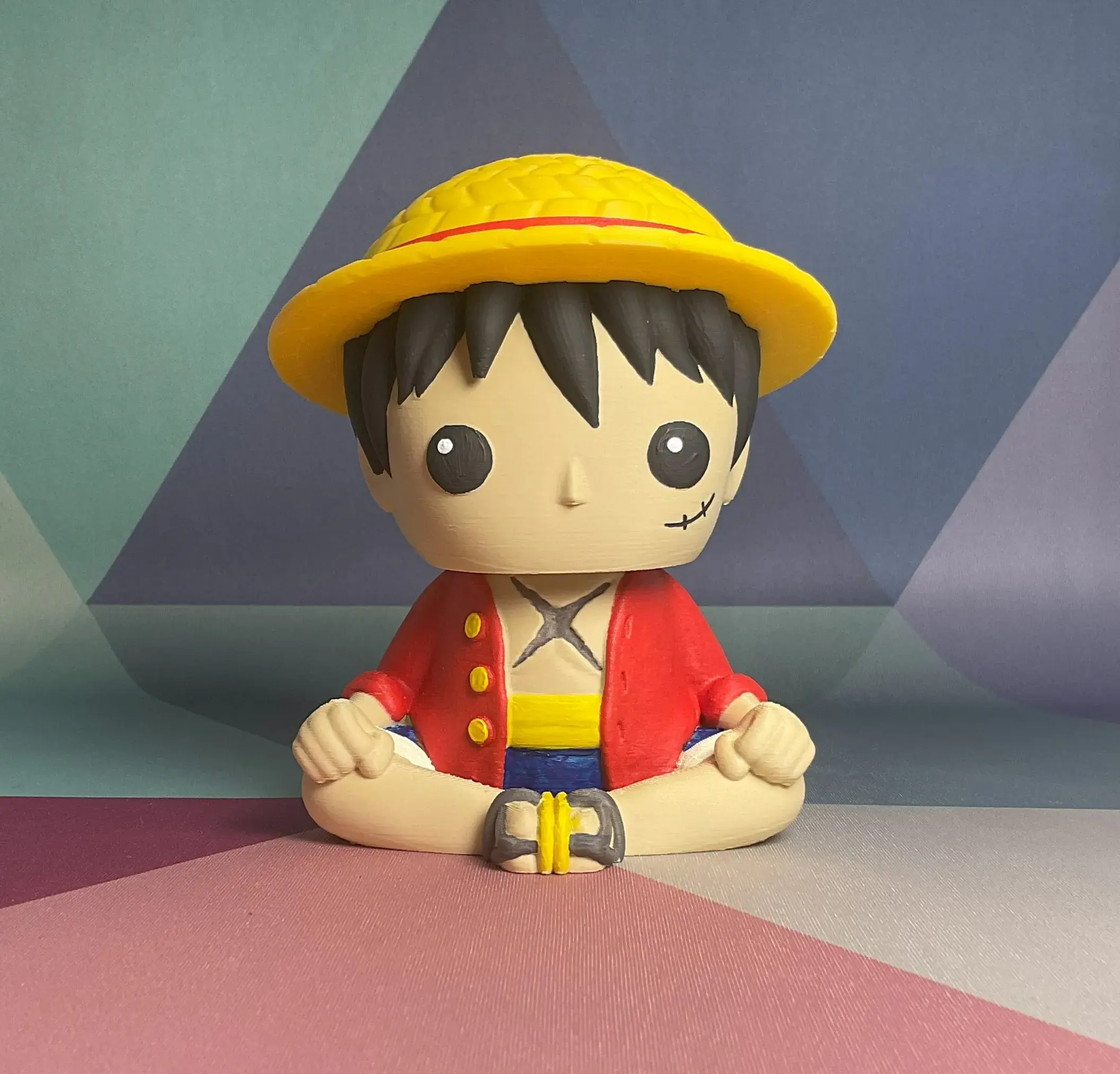 ONE PIECE Funko Pop Bobblehead D. LUFFY | STL + 3MF Colored