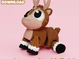 Articulated Reindeer STL & 3MF – Flexi Print in place animal-2
