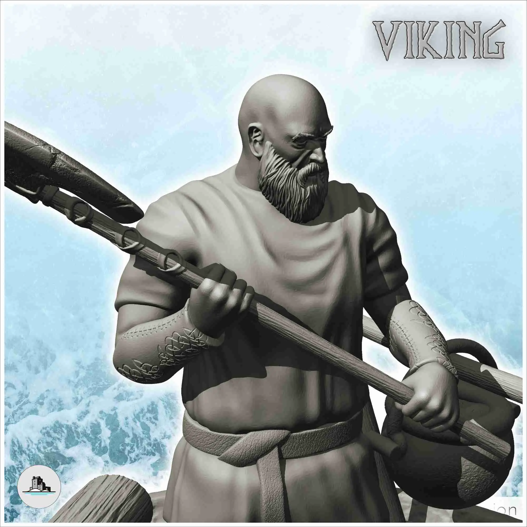 Medieval lumberjack with axe and stew (13) - scenery medieva