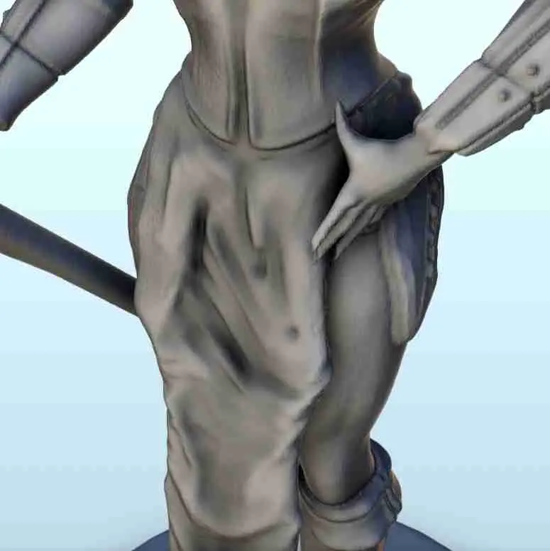 Sexy female warrior with bludgeon and armour 8 - miniatures