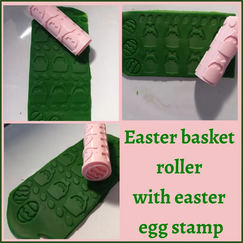 PANIER DE PÂQUES ROULEAUX TEXTURÉS AVEC UN TAMPON