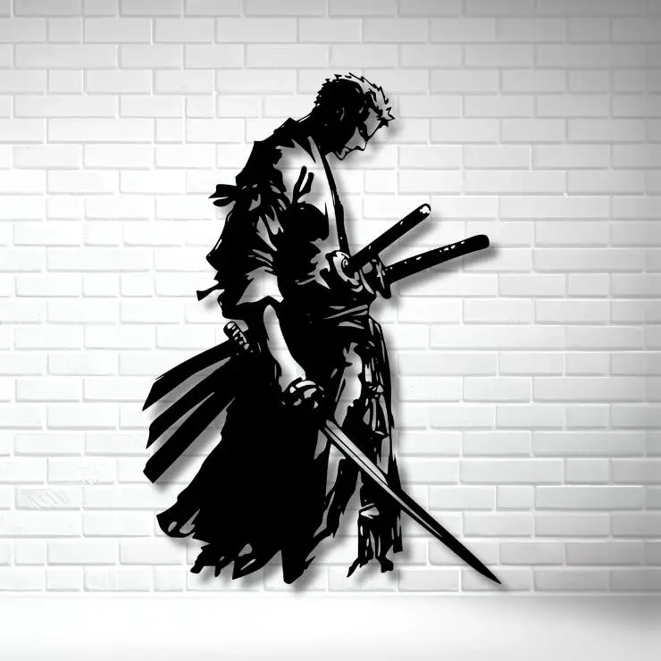 🗡️💚 ZORO WALL ART – THREE SWORDS STYLE