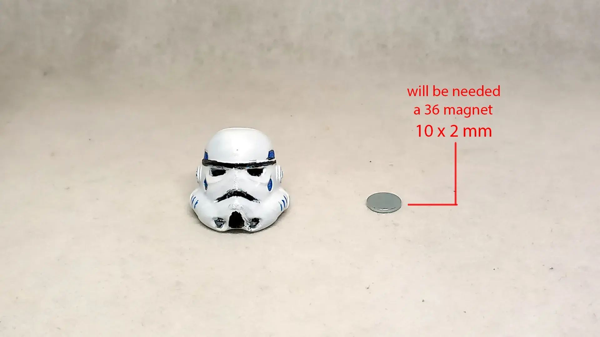 Stormtrooper fridge magnet (print in place No Supports)