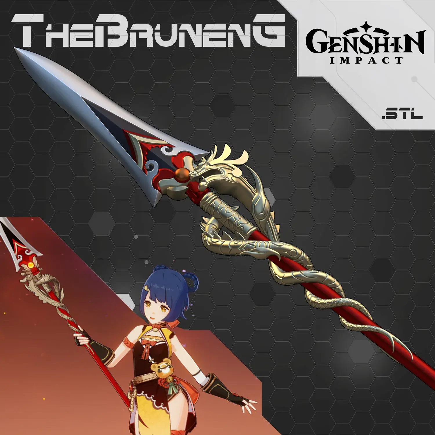 Genshin Impact cosplay Dragons Bane Spear