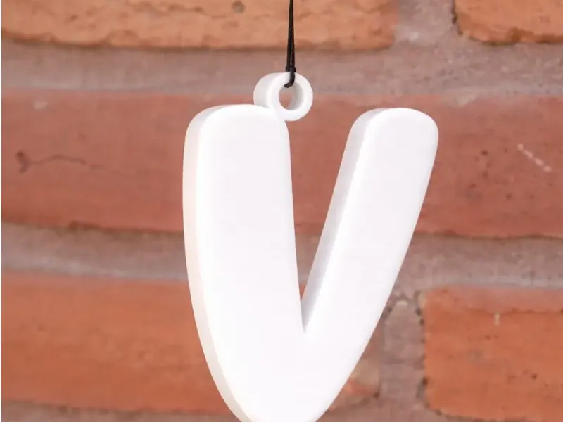 Letter V Keychain