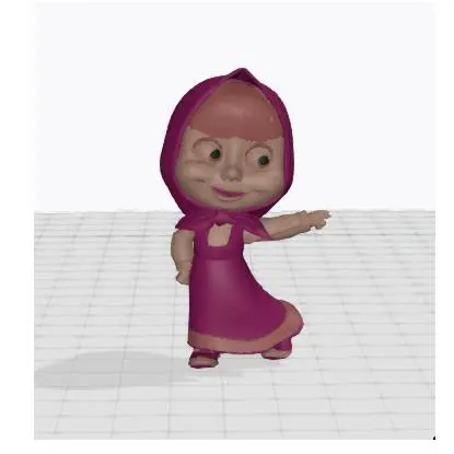 Cute Cartoon Girl Figure STL. Hooded Dress Character 3D