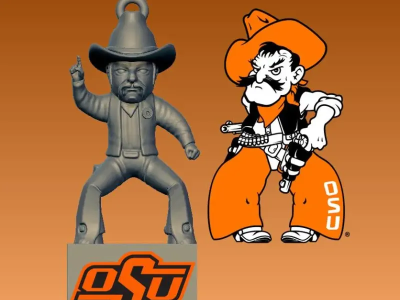 NCAA- Mascot Hanging Figurine Oklahoma State  - 3D print