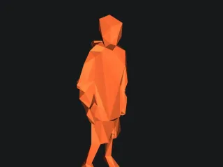 Boy Hoodie Low Poly People