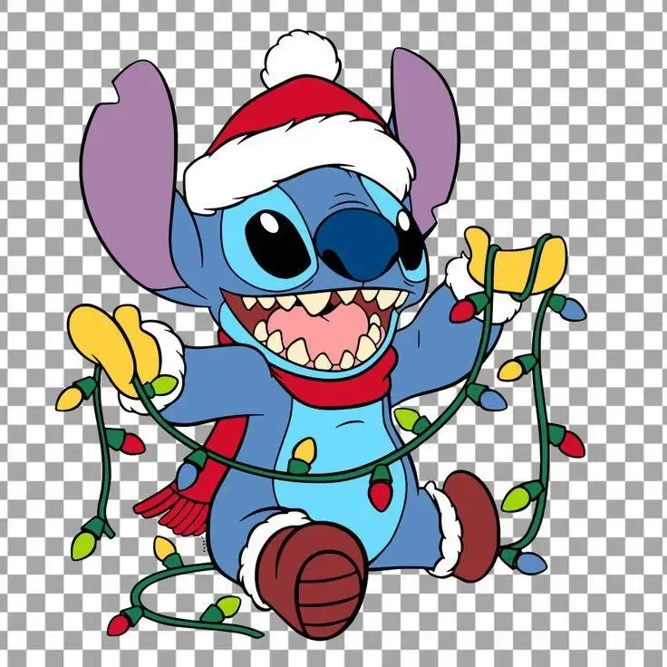 Stitch navideño con luces