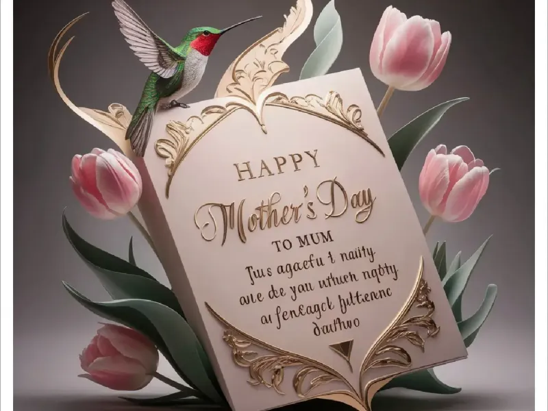 Happy Mothers Day Lithophane, in colour