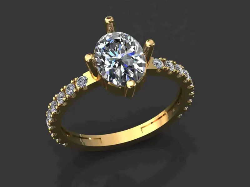 Diamant ring met ovale dimond